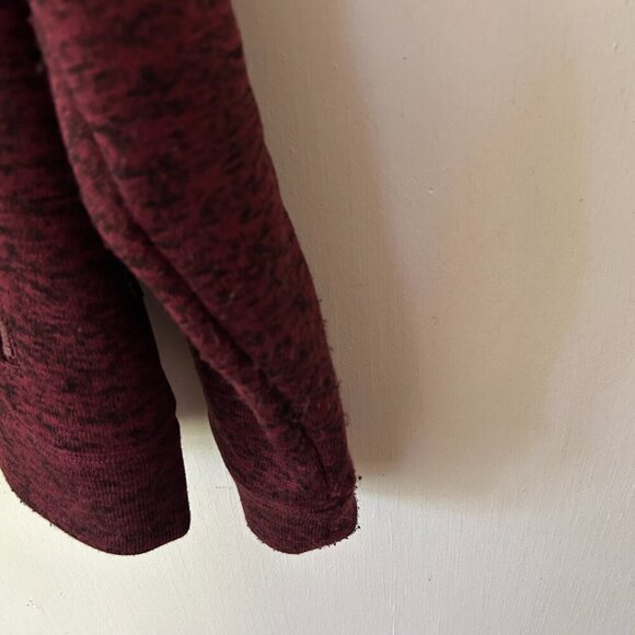 Lucky Brand Fleece Jacket Mens Medium Red Hooded Full Zip Pockets - Picture 2 of 8